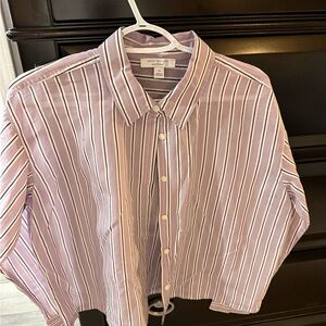 Ann Taylor Women’s Lavender  Striped Shirt